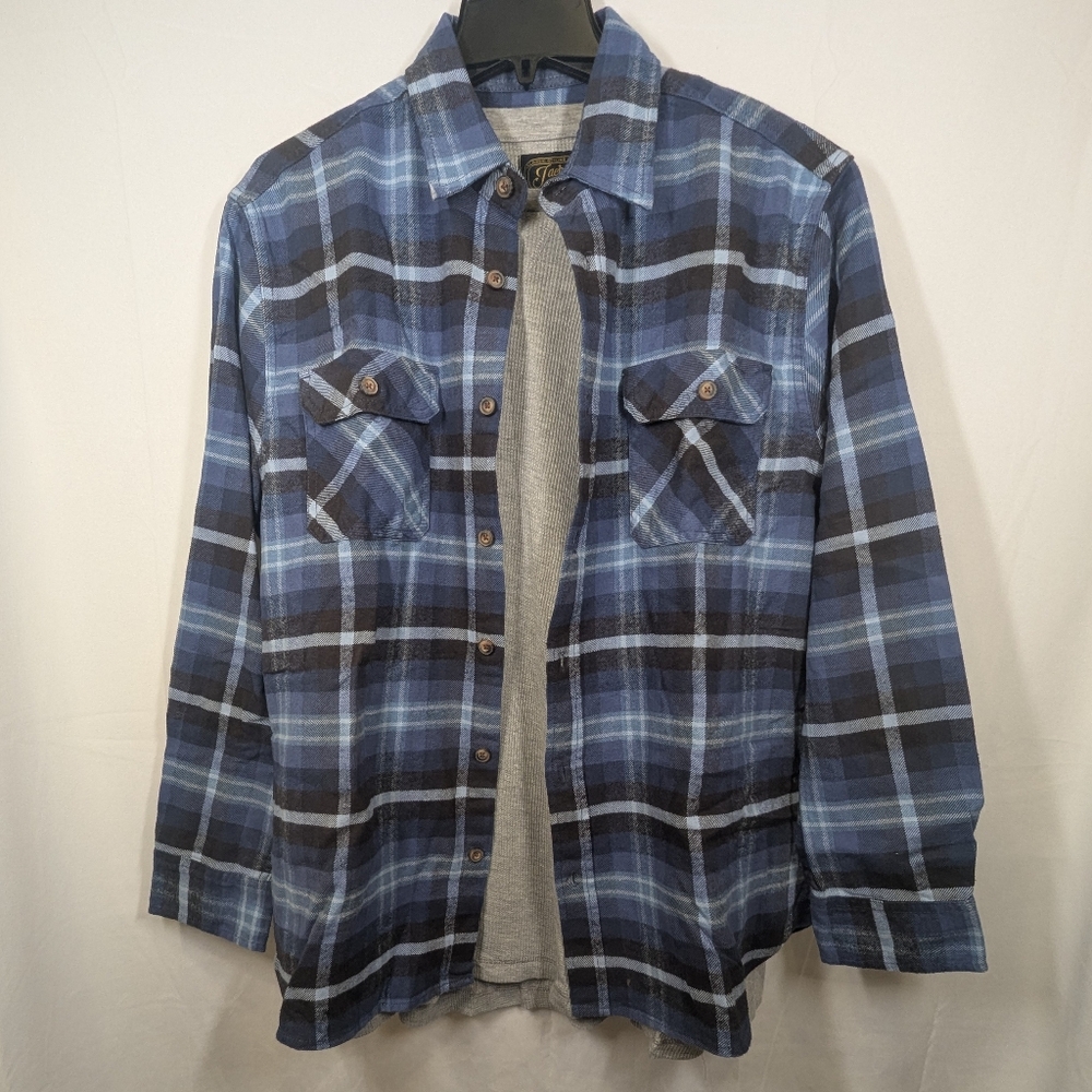 JACHS NY Plaid Flannel Shirt + Grey Thermal Long Sleeve Set Men’s Size L NWOT